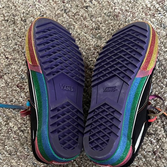 Vans Black Sneakers with Rainbow Soles - Picture 6 of 8